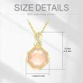 wholesale Gold-Plated 925 Sterling Silver Infinity Design Pink Jade Pendant Necklace for Women-0-1