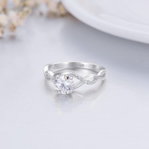 14K Gold Moissanite Engagement Wedding Ring-2