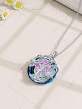 wholesale 925 Sterling Silver Blue Crystal Tree of Life Pendant Necklace for Women Mother's Day Gifts-0-8