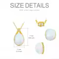 wholesale 14K Gold Teardrop Shape White Opal Pendant with Diamonds for Women's s - October Birthstone Necklaces-0-1