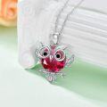 wholesale 925 Sterling Silver Crystal Owl Pendant Necklace with Chain - Birthday Gifts for Women Girls Grandmas Mothers' Day Jewelry Accessories-0-10