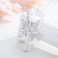 wholesale 925 Sterling Silver Flower Cross Pendant Necklace for Women Gifts for Her Jewelry Accessories-0-4