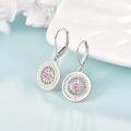 wholesale 925 Sterling Silver Pink Sapphire Compass Drop Earrings for Women-0-4