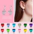 wholesale 925 Sterling Silver Pink Crystal Tree of Life Earrings for Women Mothers Day Gifts-0-3