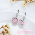 wholesale 925 Sterling Silver Pink Crystal Tree of Life Earrings for Women Mothers Day Gifts-0-4