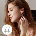 wholesale 925 Sterling Silver White Opal Round Drop Earring Hypoallergenic October Birthday Stone s for Women and Girls-0-4