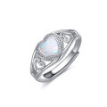 wholesale Sterling Silver Gemstone Heart Ring Adjustable - US # 7-0-0