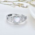wholesale Sterling Silver Gemstone Heart Ring Adjustable - US # 7-0-4