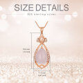 wholesale Rose Gold Plated Teardrop Rose Quartz Pendant Necklace with CZ Accents for Women-0-1