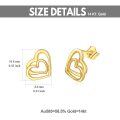 wholesale 14K Gold Heart Studs Minimalist  for Her Valentine's Day Present Girlfriend Birthday -0-1