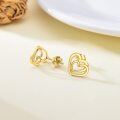 wholesale 14K Gold Heart Studs Minimalist  for Her Valentine's Day Present Girlfriend Birthday -0-4
