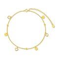 wholesale 14K Gold Chain Heart Beaded Anklet for Women - 14K Gold Love Ankle Bracelet with Sequins Gift for Her (8+2 Inches)-0-0