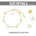 wholesale 14K Gold Chain Heart Beaded Anklet for Women - 14K Gold Love Ankle Bracelet with Sequins Gift for Her (8+2 Inches)-0-1