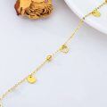 wholesale 14K Gold Chain Heart Beaded Anklet for Women - 14K Gold Love Ankle Bracelet with Sequins Gift for Her (8+2 Inches)-0-3