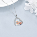wholesale 925 Sterling Silver Heart-Shaped Fox Family Necklace with Crystal Accents and Engraved Message I Love You Forever Perfect Gift for Women & Girls-0-4