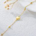 wholesale 14K Gold Heart Beaded Charm Bracelet for Women - Mothers Day Gifts-0-4