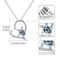 wholesale 925 Sterling Silver Abalone Shell & CZ Sea Turtle Heart Pendant Necklaces for Women - I love you to the moon-0-1