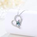 wholesale 925 Sterling Silver Abalone Shell & CZ Sea Turtle Heart Pendant Necklaces for Women - I love you to the moon-0-4