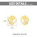 wholesale 14K Gold Heart-Shaped Studs with Crystal Paw Prints - For Women & Teen Girls' Pet Lover Gifts-0-1