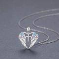 wholesale 925 Sterling Silver Heart with Angel Wings and Cross Pendant Necklace - Gifts for Women-0-4