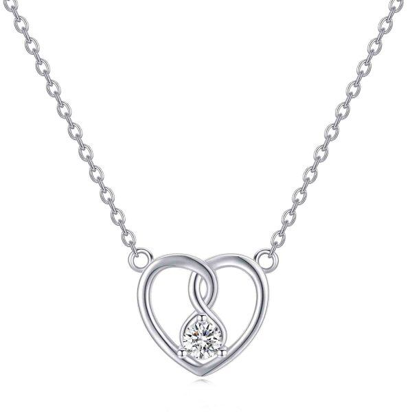 Sterling Silver Celtic Knot Heart Pendant Necklace-0