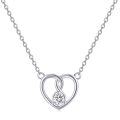 wholesale 925 Sterling Silver Heart & Infinity Cubic Zirconia Pendant Necklace for Women Teen Girls Valentines Day Gifts-0-0