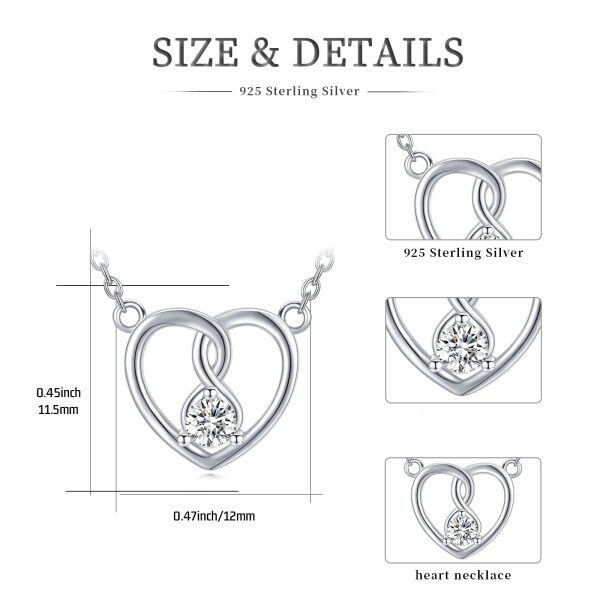 Sterling Silver Celtic Knot Heart Pendant Necklace-1