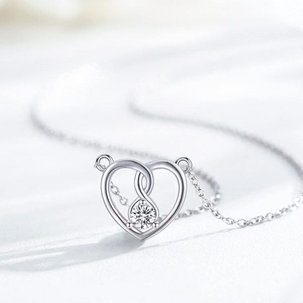 Sterling Silver Celtic Knot Heart Pendant Necklace-4