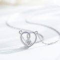 wholesale 925 Sterling Silver Heart & Infinity Cubic Zirconia Pendant Necklace for Women Teen Girls Valentines Day Gifts-0-4