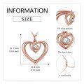 wholesale 925 Sterling Silver Rose Gold Plated Double Heart with Cubic Zirconia Pendant for Women's Love s-0-1