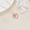 wholesale 925 Sterling Silver Rose Gold Plated Double Heart with Cubic Zirconia Pendant for Women's Love s-0-3