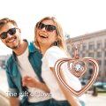 wholesale 925 Sterling Silver Rose Gold Plated Double Heart with Cubic Zirconia Pendant for Women's Love s-0-5