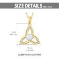 wholesale 14K Gold Triquetra Opal & Cubic Zirconia Heart Pendant Necklace - 16 Chain-0-1