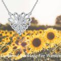 wholesale 925 Sterling Silver Daisy Flower Pendant with Cubic Zirconias for Women-0-5