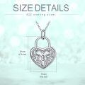 wholesale 925 Sterling Silver Gothic Heart Padlock Charm Necklace Pendant Jewelry for Women Girls-0-1