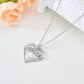 wholesale 925 Sterling Silver Freshwater Pearl Infinity Heart Pendant Necklace for Women-0-4