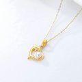 wholesale 14K Yellow Gold Freshwater Pearl Dolphin Heart Pendant Necklace for Women and Girls-0-4