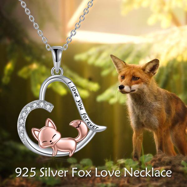 Sterling Silver Fox Pendant Necklace-5