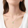 wholesale 925 Sterling Silver and Citrine Heart Pendant Necklace for Women - Elegant -0-2