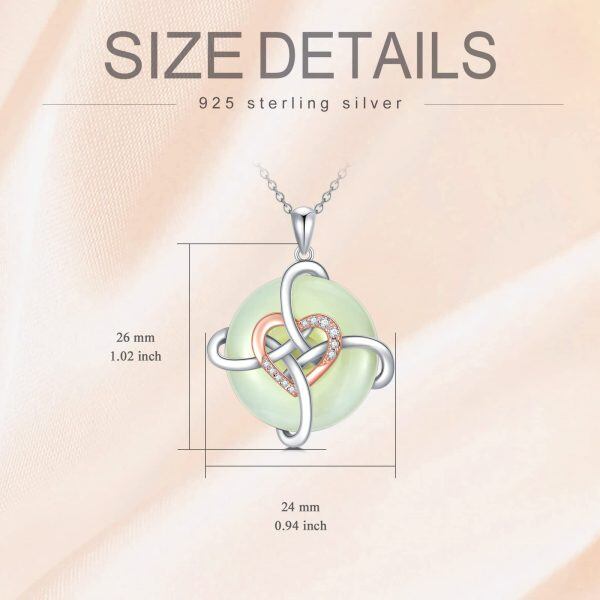 Sterling Silver Celtic Knot Jade Pendant Necklace-1