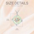 wholesale 925 Sterling Silver Green Jade Celtic Love Knot Heart Pendant Necklace Valentines Mothers Day Gifts for Her-0-1