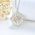 wholesale 925 Sterling Silver Green Jade Celtic Love Knot Heart Pendant Necklace Valentines Mothers Day Gifts for Her-0-3