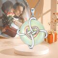 wholesale 925 Sterling Silver Green Jade Celtic Love Knot Heart Pendant Necklace Valentines Mothers Day Gifts for Her-0-5
