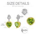 wholesale 925 Sterling Silver Green Peridot Heart Shape Earrings with Cubic Zirconia Accents-0-1