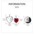 wholesale 925 Sterling Silver Red Crystal Heart Pendant Necklaces Set Valentine's Day Gift for Couple Matching Jewelry Accessories-0-1