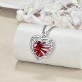 wholesale 925 Sterling Silver Red Crystal Heart Pendant Necklaces Set Valentine's Day Gift for Couple Matching Jewelry Accessories-0-3
