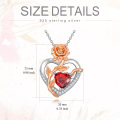 wholesale  Sterling Silver Rose Quartz Heart Pendant Necklace for Women -0-1