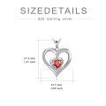 wholesale 925 Sterling Silver Red Crystal Heart Pendant Necklace for Women Gifts-0-1