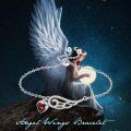 wholesale 925 Sterling Silver Garnet Birthstone Angel Wing Heart Charm Adjustable Bracelet s for Women-0-6