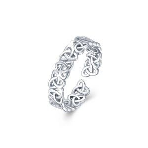 Sterling Silver Celtic Knot Adjustable Rings-0